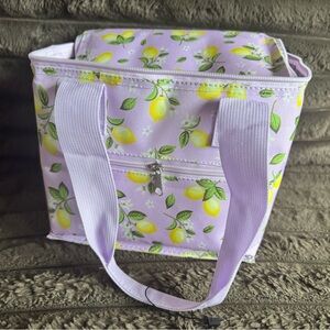 Lemon Print Insulated Tote Bag
